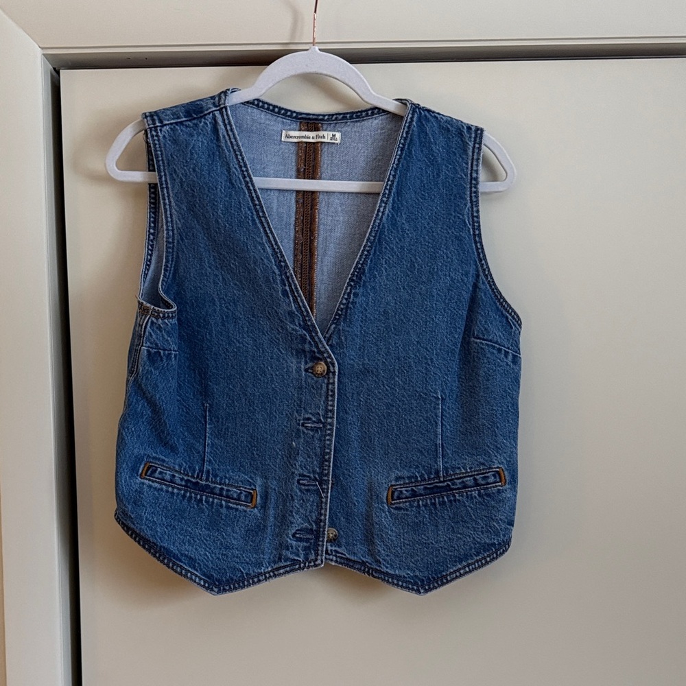 Abercrombie & Fitch Blue Denim Vest